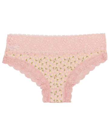 Love Libby 4637 Sunflowers Powder Pink Laser Cut Bikini with Lace myselflingerie.com